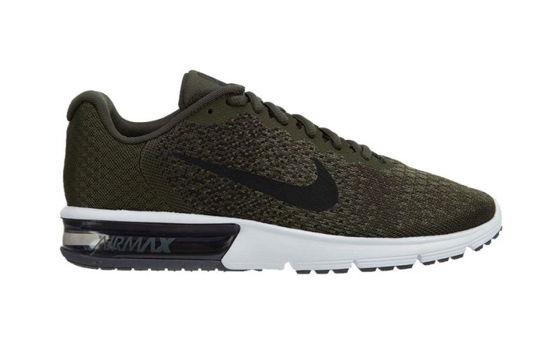 nike men's air max sequent 2 olive green running shoes