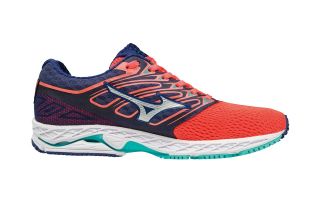 MIZUNO WAVE SHADOW MUJER CORAL BLANCO AZUL J1GD173008