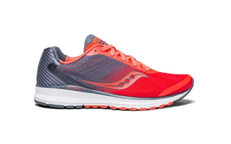 Saucony Breakthru 4 Gris Rojo Mujer | Versión Mejorada | Breakthru