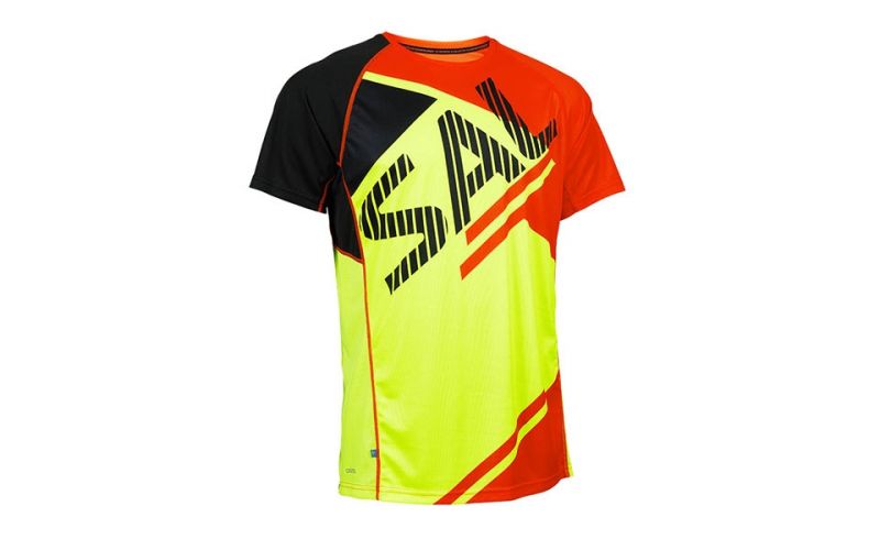 Salming Camiseta Bold Print Tee Rojo Amarillo 1278666-0908 - Farbe: Eu SGröße: HERREN- Erzeugniscode: 7333049058620