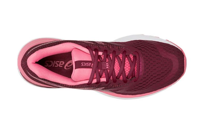 asics running gel pulse 10 trainers in burgundy