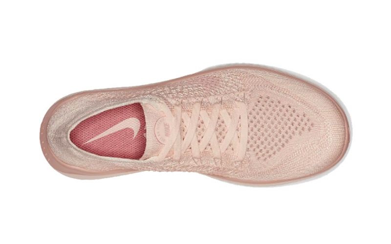 Nike Free Rn Flyknit rosa blanco mujer - Zapatilla ligera