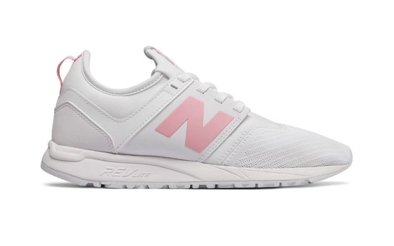 Leve muerte Conquista New Balance 247 Blanco Rosa Mujer - Amortiguación prolongada