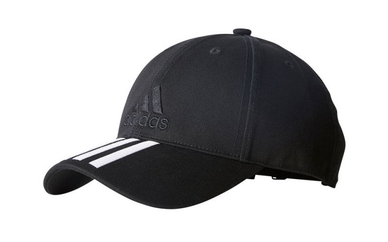 Gorra ADIDAS Six Panel 3 Lineas Negro Blanco - Gran