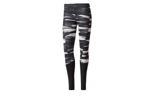 adidas MALLAS TECHFIT LONG PRINT GRIS NEGRO MUJER