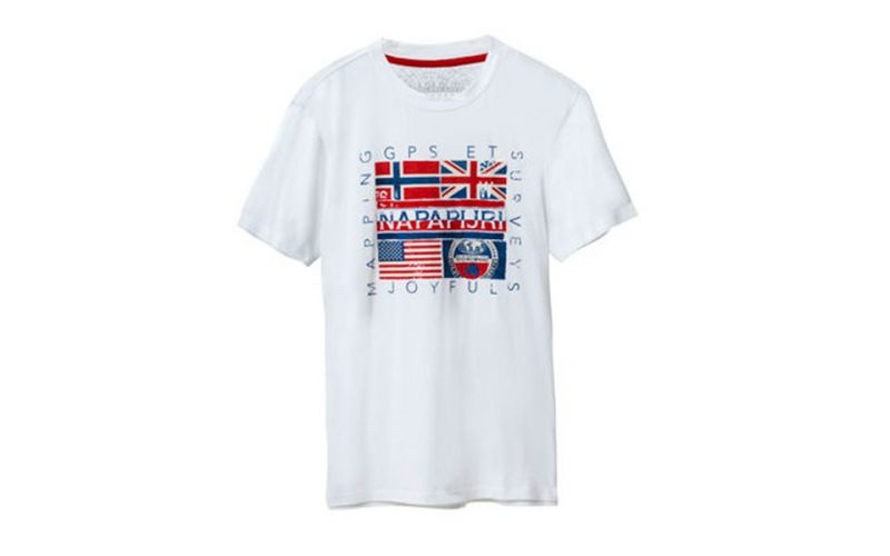 Napapijri Camiseta Napapijri Sachu Bright Blanco - Farbe: Eu LGröße: HERREN- Erzeugniscode: 5400852301549