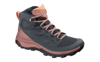 SALOMON OUTLINE MID GTX GRIS NARANJA MUJER L40679400