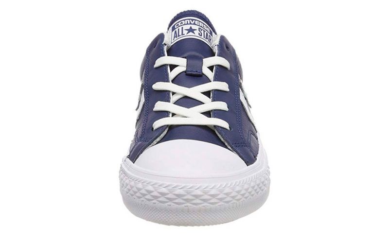 Converse Star Player Ox navy blue With leather design