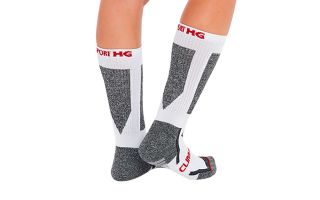 SPORT HG CALCETINES TECNICOS FIBRA CARBONO BLANCO GRIS