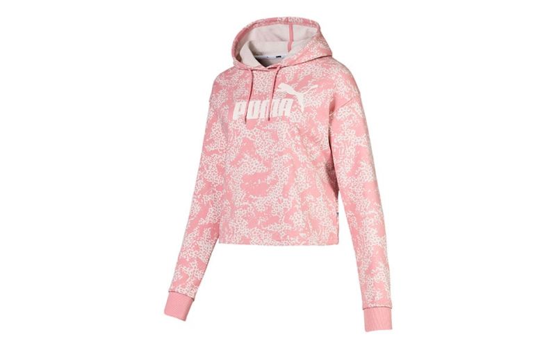 Puma Sudadera Elevated Essentials Logo Cropped Hoody Aop Rosa Mujer - Farbe: Eu XsGröße: DAMEN- Erzeugniscode: 4060981357803