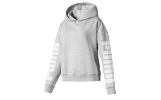 Puma SUDADERA REBEL HOODY FL LIGHT GRIS MUJER