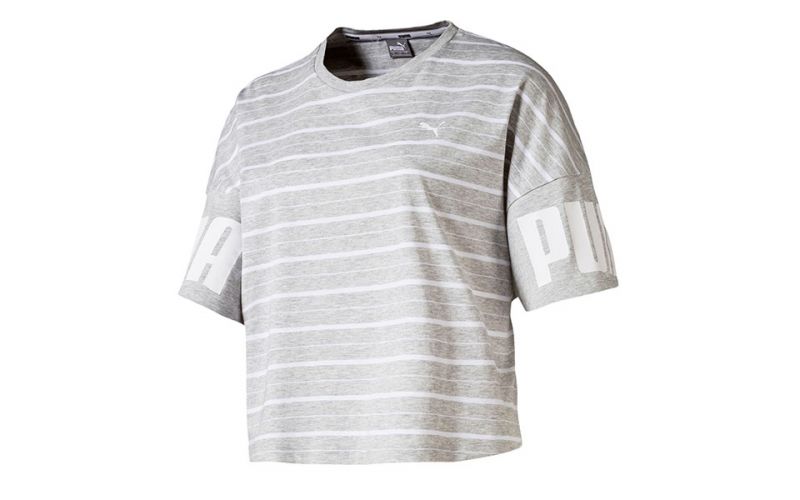 Puma Camiseta Puma Rebel Striped Gris Claro - Farbe: Eu XsGröße: DAMEN- Erzeugniscode: 4060981423843