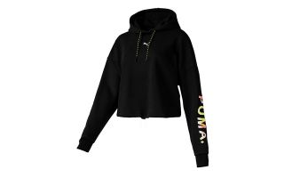 Puma CHASE CROPPED HOODY BLACK WOMEN SWEATSHIRT