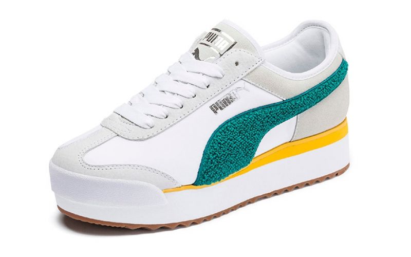 puma roma white and green