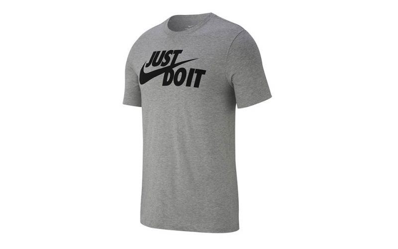 Camiseta Just Do It Swoosh Gris Negro