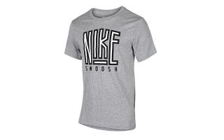 NIKE CAMISETA SWOOSH GRIS BLANCO