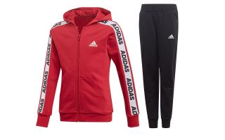 ADIDAS CHANDAL YG HOODED ROJO NEGRO NIA