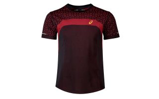 ASICS CAMISETA SEAMLESS SS TEXTURE ROJO NEGRO