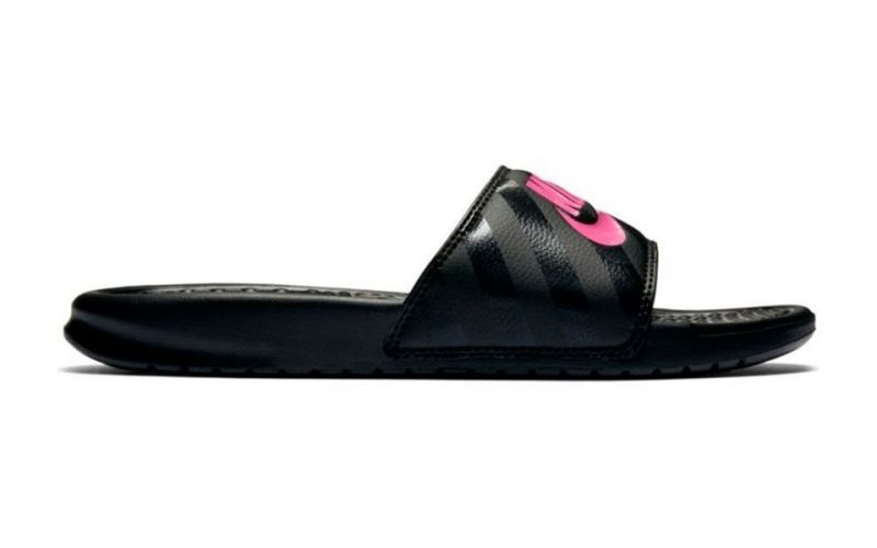 Nike Benassi Negro rosa mujer y acolchadas