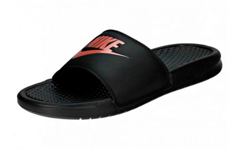 Gángster Peligro Bajo mandato Chanclas Nike Benassi Negro oros rosa mujer - Cómodas y resistentes