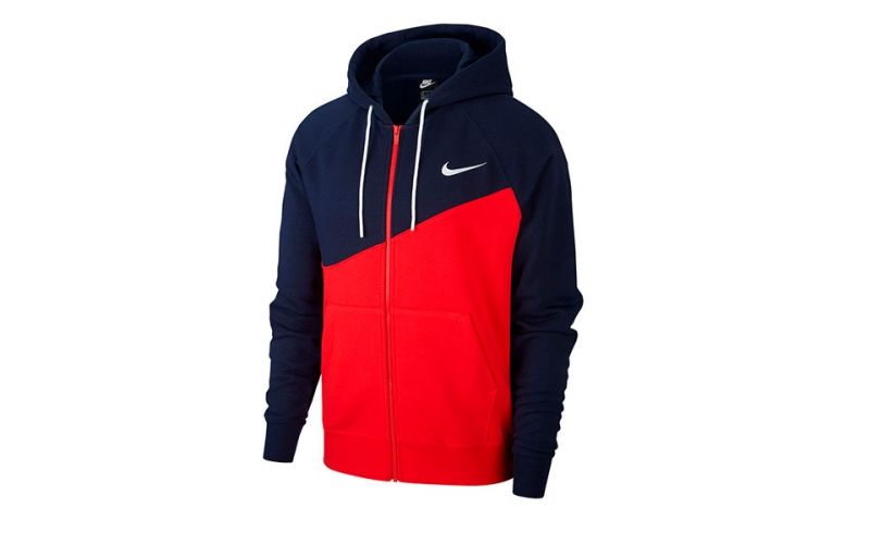 Sudadera nike Sportwear Swoosh Fz Ft azul rojo - Tacto suave