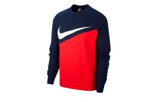 NIKE SUDADERA SWOOSH CREW FT AZUL ROJO