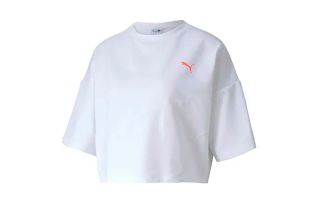 Puma CAMISETA EVIDE FORM STRIPE CROP BLANCO MUJER