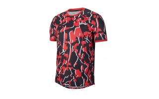 Nike T-SHIRT DRI-FIT TEAM PRINT ROUGE NOIR