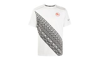 Nike T SHIRT DRI-FIT MILER BIANCO NERO