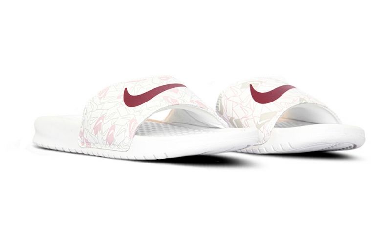 Chanclas Nike Benassi Jd blanco rojo Mujer - Diseño elegante