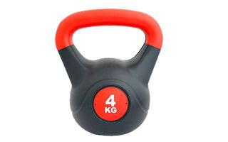 SOFTEE KETTLEBELL PVC 4KG NEGRO ROSA