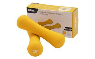 SOFTEE JUEGO PESAS NEOPRENO OVAL 0.5KG AMARILLO