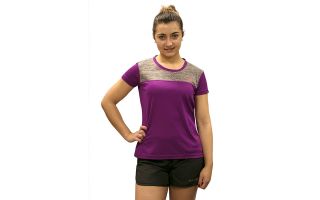 CAMISETA BOOM GRIS FUCSIA MUJER