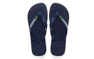Havaianas UNISEX NAVY BLUE LOGO BRAZIL FLIP-FLOPS