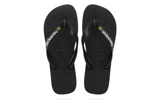 Havaianas BLACK LOGO UNISEX BRAZILIAN FLIP-FLOPS
