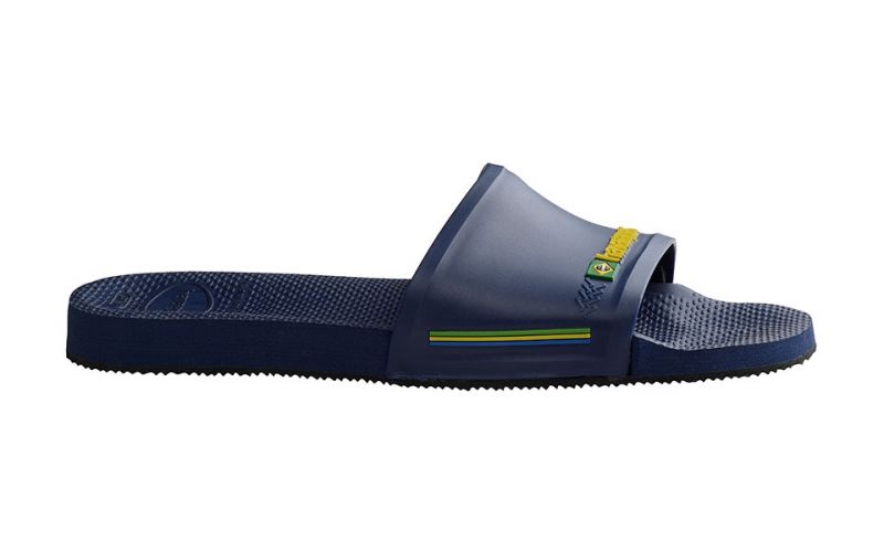 Claquettes Havaianas Slide Brasil bleu marine - Confortables