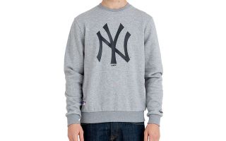 New Era SUDADERA MLB NEW YORK YANKEES TEAM GRIS LOGO NEGRO