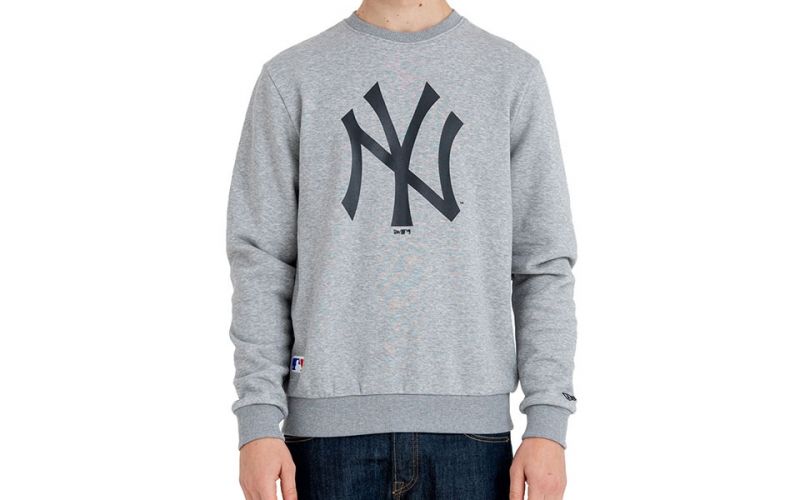 Sweat-shirt Mlb New York Yankees Team Gris Logo Noir