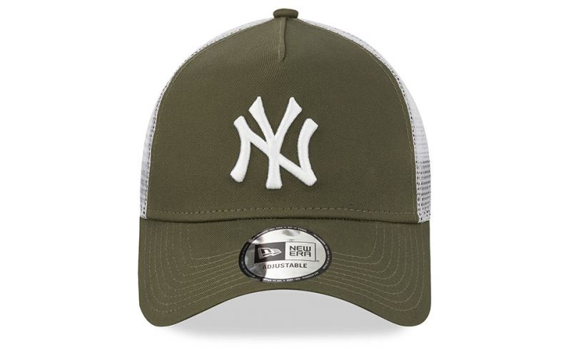 Casquette Trucker New York Yankees A Frame Kaki Blanc