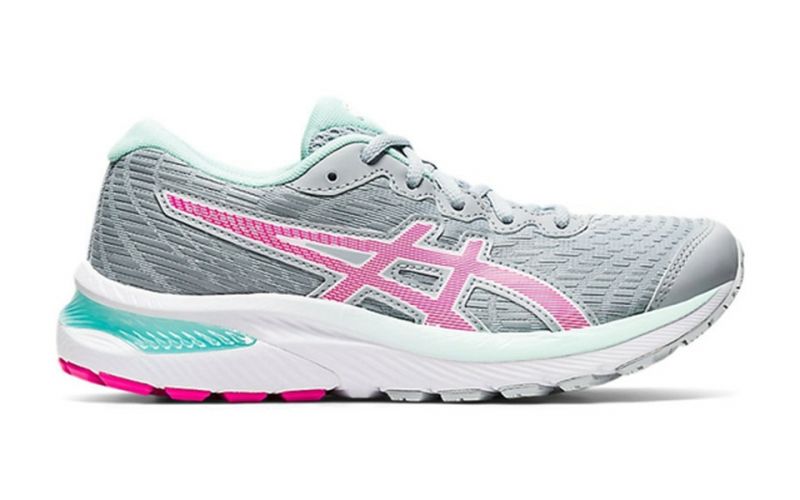 asics gris y rosa