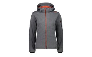 CMP CHAQUETA ZIP HOOD NEGRO NARANJA MUJER