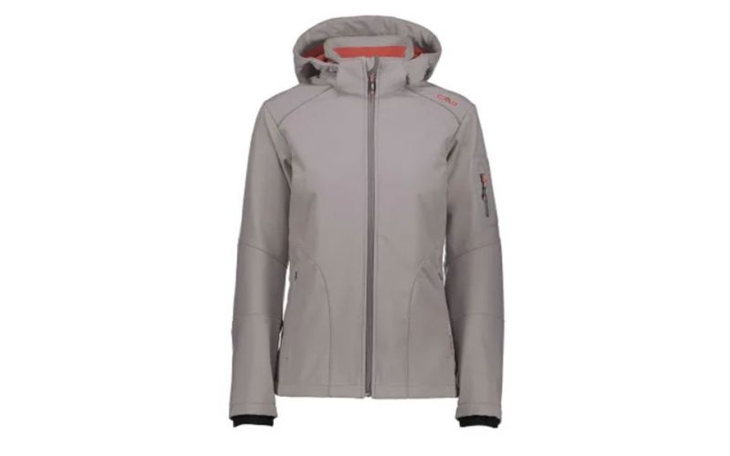Chaqueta Zip Hood Softshell Gris Oscuro Mujer