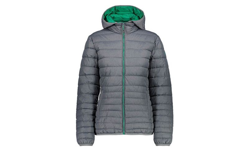 Chaqueta Zip Hood Gris Aqua Mujer
