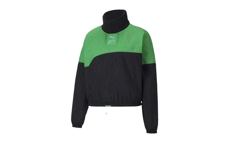 Sudadera Evide Premium Crew Negro Verde Mujer