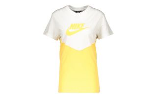 CAMISETA SPORTSWEAR HERITAGE BLANCO AMARILLO MUJER