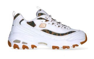 Skechers D LITES-QUICK LEOPARD BLANC GOLD FEMME 13158WHLD