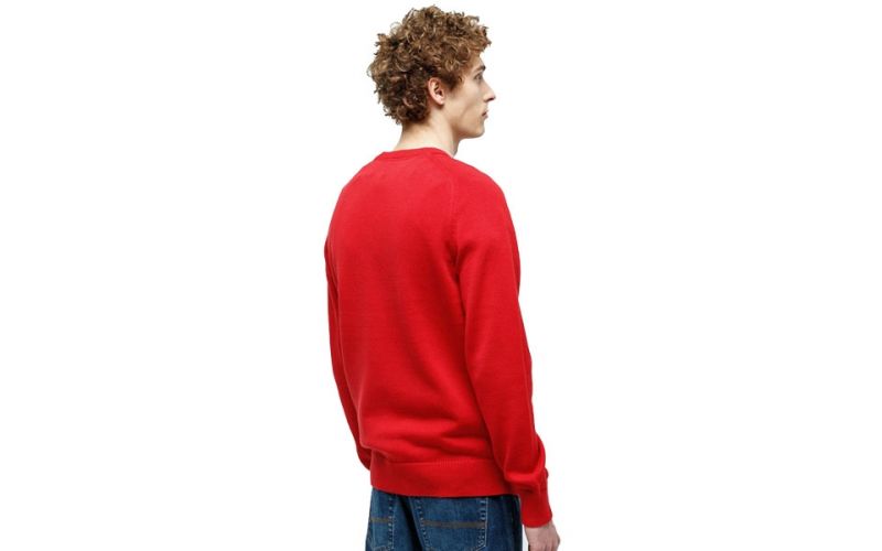 Timberland Logo Sweater Rojo Vino Hombre - Confort