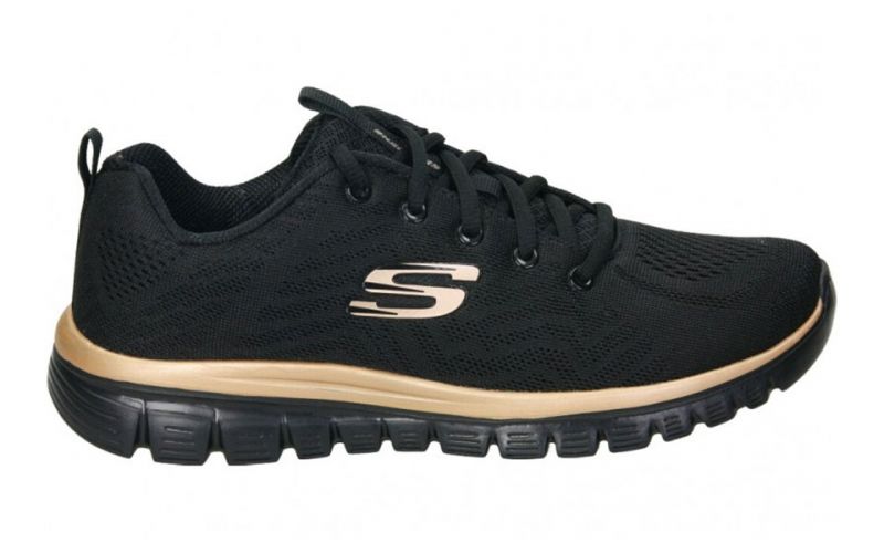 Skechers Graceful-Get Connected nero oro donna - Leggere e flessibili