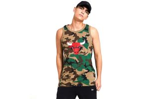 New Era CANOTTA CHICAGO BULLS MOTIVO MIMETICO VERDE MARRONE