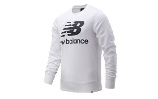 NEW BALANCE SUDADERA ESSENTIALS STACKED LOGO BLANCO